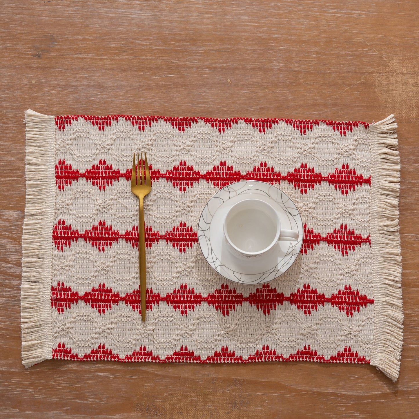 Linen Weave: Cotton and Linen Style Fabric Woven Placemat