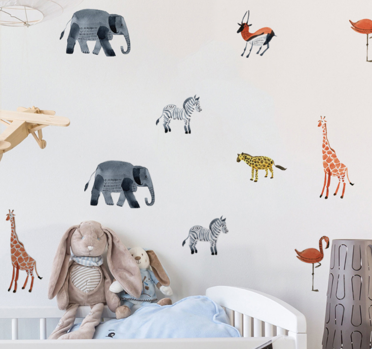 Wildlife Watercolour Wonderland: Jungle Animal Wall Stickers