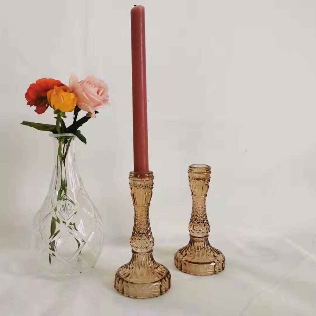 Textured Glass Spectrum Candle Holder