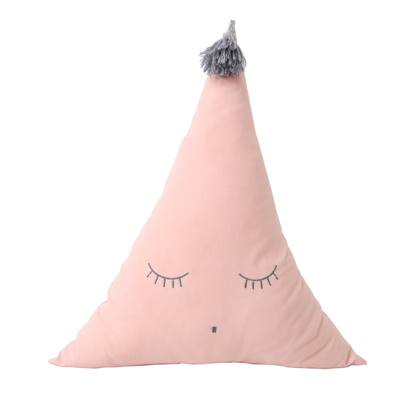 Whimsy Triangles: Cute Cartoon Triangle Shaped Pillow