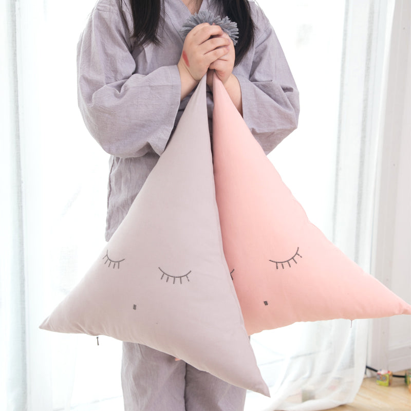 Whimsy Triangles: Cute Cartoon Triangle Shaped Pillow
