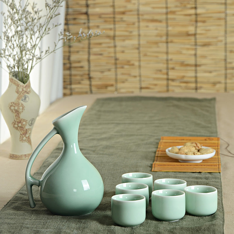 Ceramic Carafe and Glass Set: Artisan's Pour