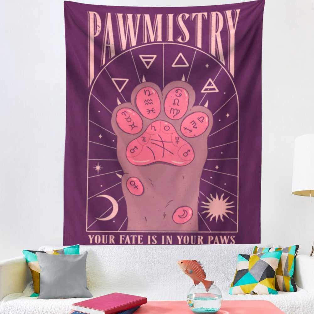 Pawmistry: Cat Paw Tarot Wall Tapestry