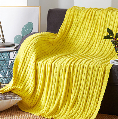 Vibrant Colourful Solid Knitted Throw