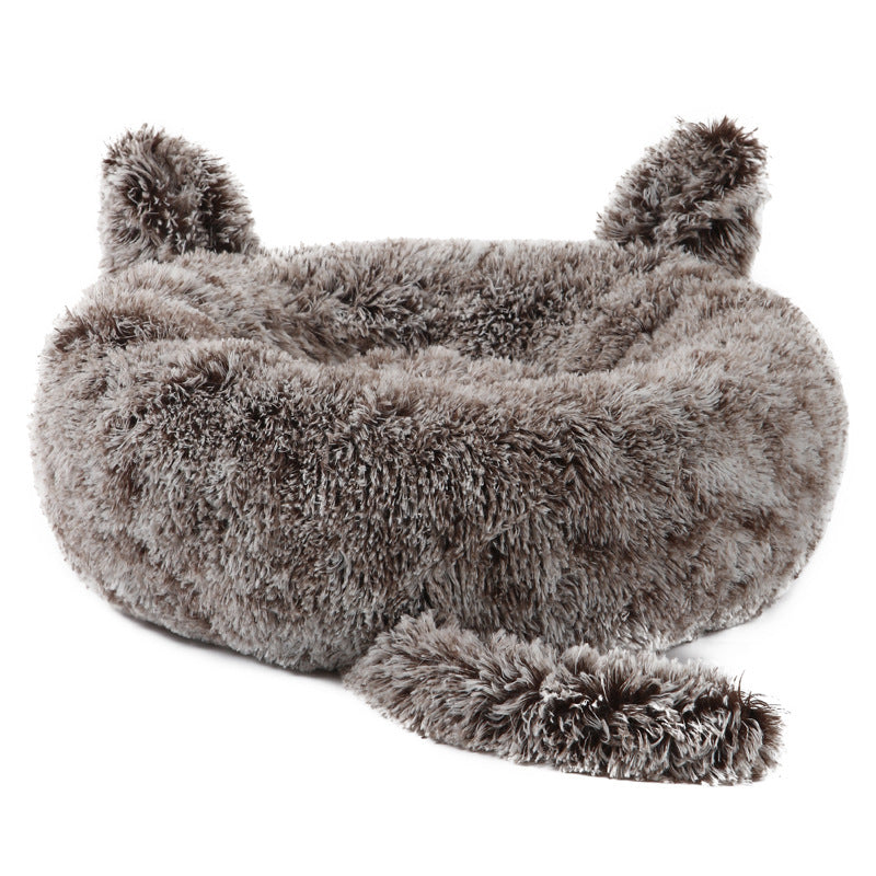Whisker Haven Cozy Cat Themed Pet Bed