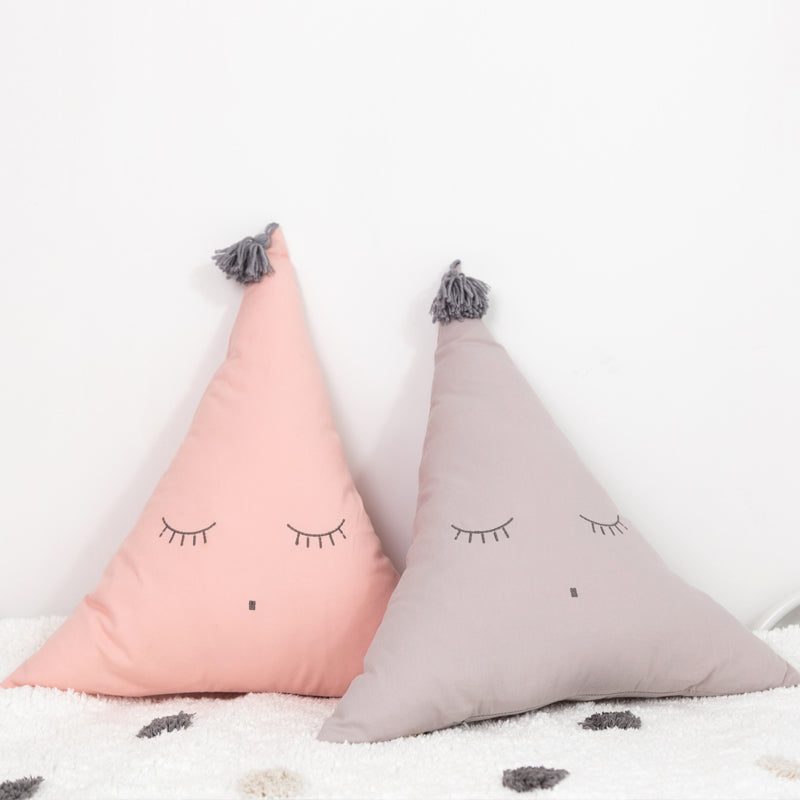 Whimsy Triangles: Cute Cartoon Triangle Shaped Pillow