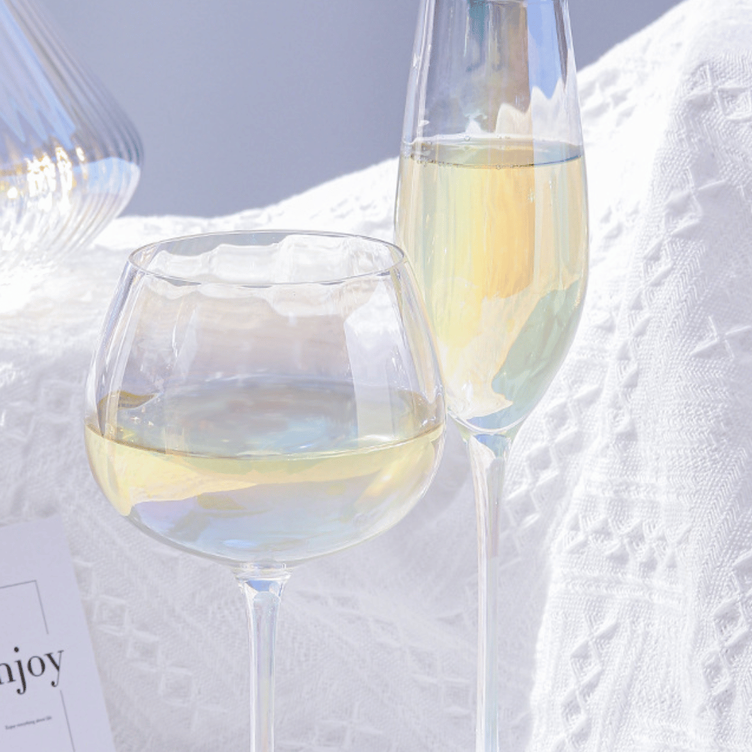 Opulent Aura: Colourful Champagne Glass Set