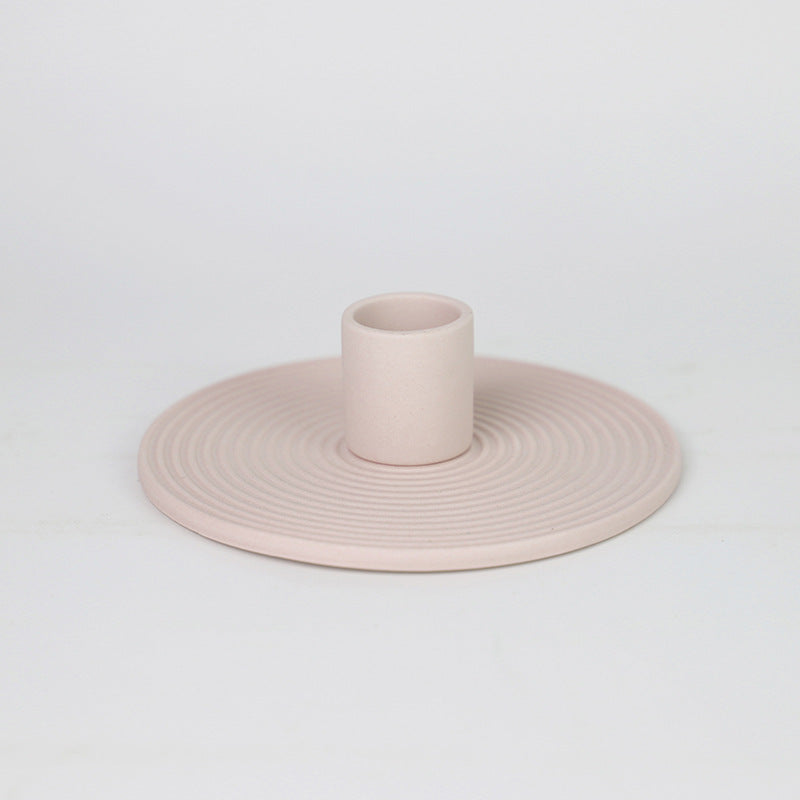 Spiral Serenity: Creative Ceramic Candle Holder Handicraft