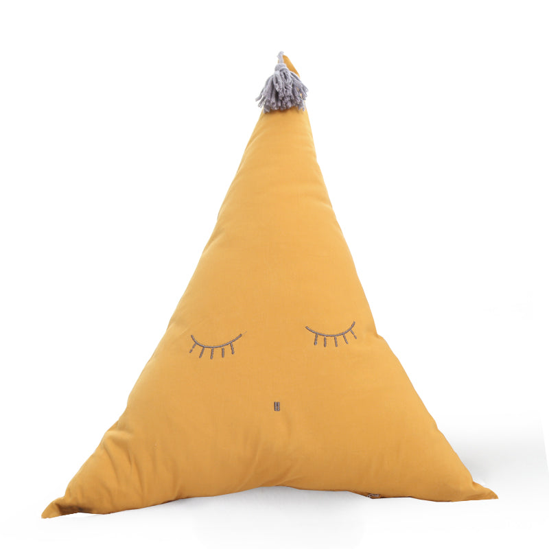 Whimsy Triangles: Cute Cartoon Triangle Shaped Pillow