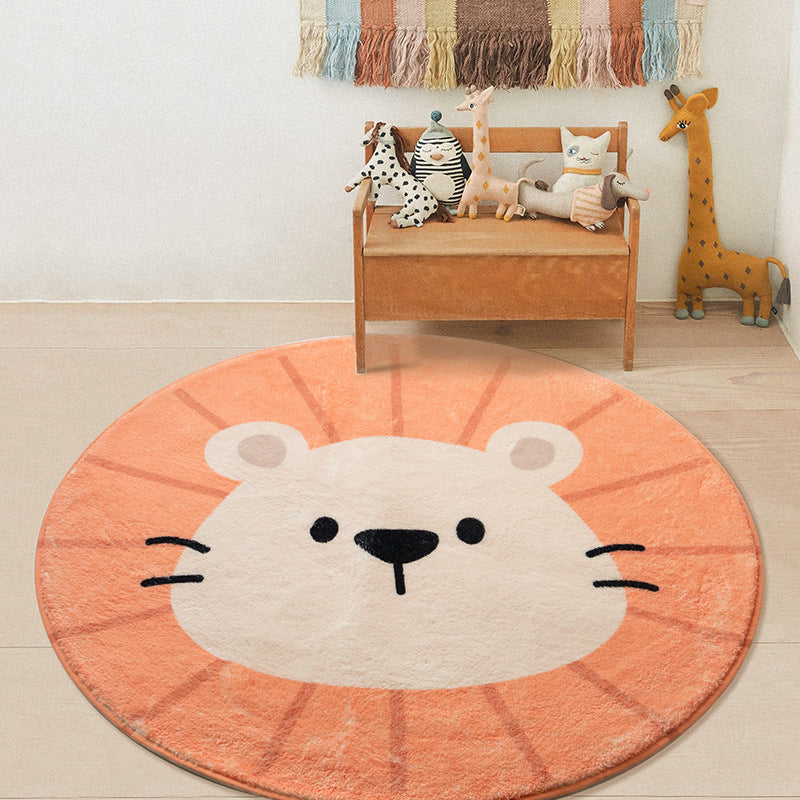 Cute Animal Themed Children Circular Rug