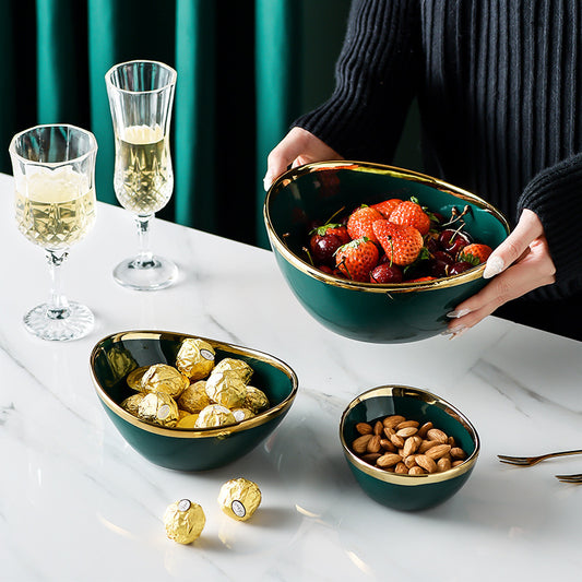 Golden Opulence Serving Bowls