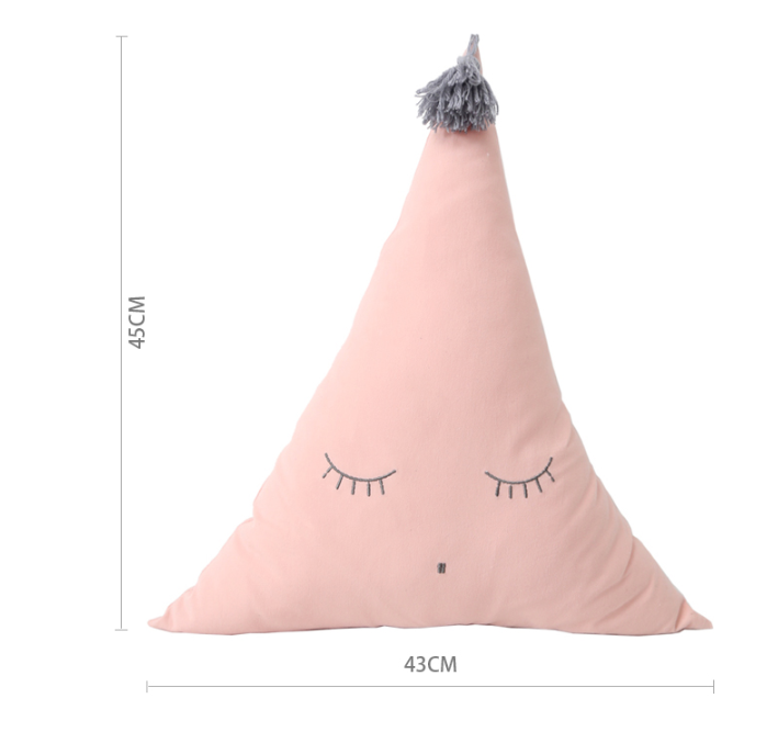 Whimsy Triangles: Cute Cartoon Triangle Shaped Pillow