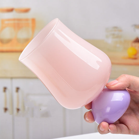 Retro Pastel Coloured Wine Glass