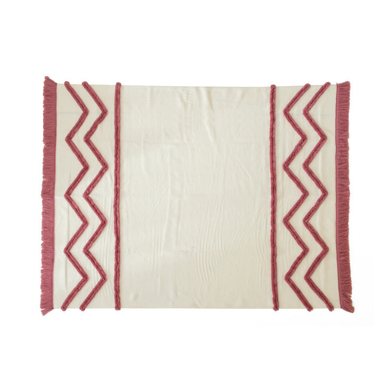 Colour Splash Tassel Knitted Throw