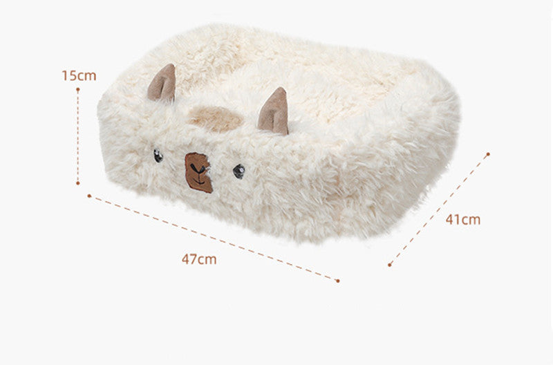 Alpaca Cozy Pet Haven: Warm Plush Pet Bed