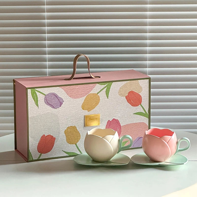 Tulip Ceramic Cup and Saucer