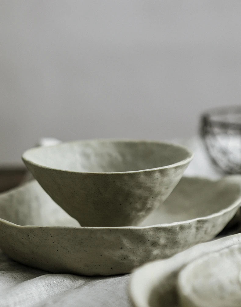 Modern White Textured Dinnerware