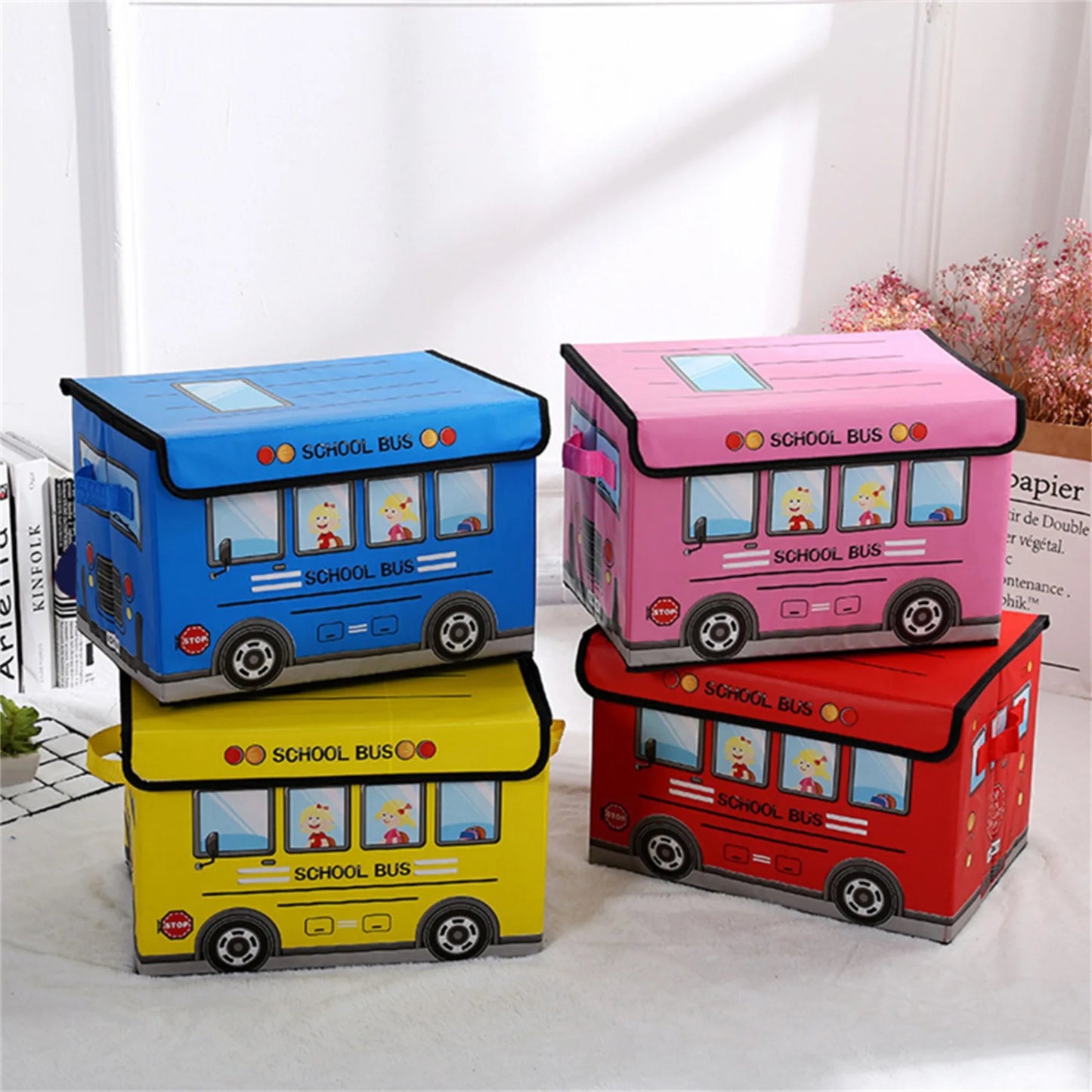 Vibrant Car-Themed Kids Storage Box