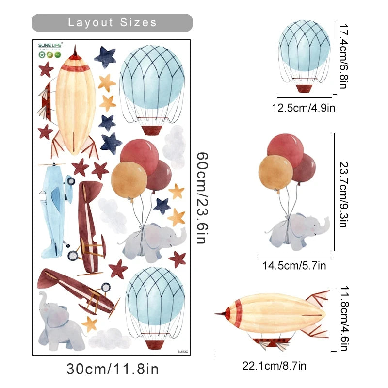 Watercolour Vehicle Wall Stickers