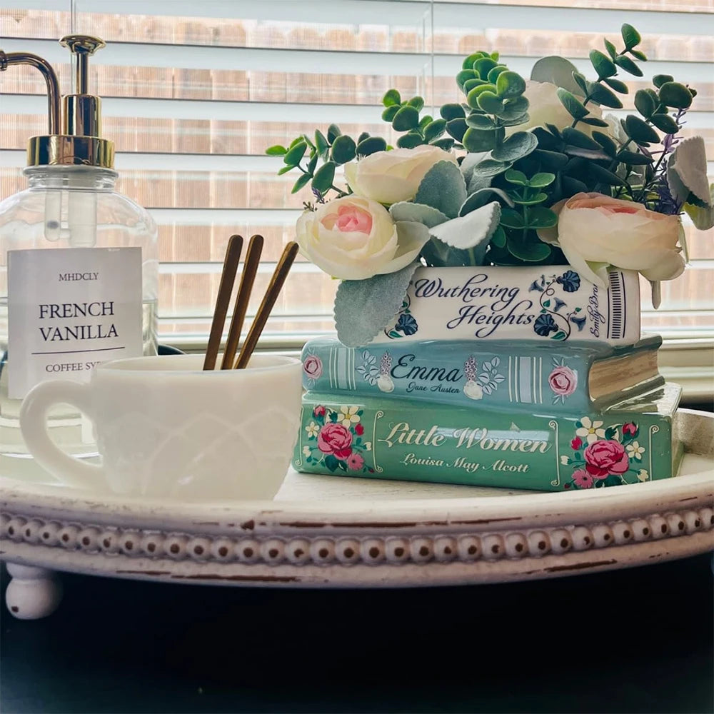 Ceramic Book Themed Vase