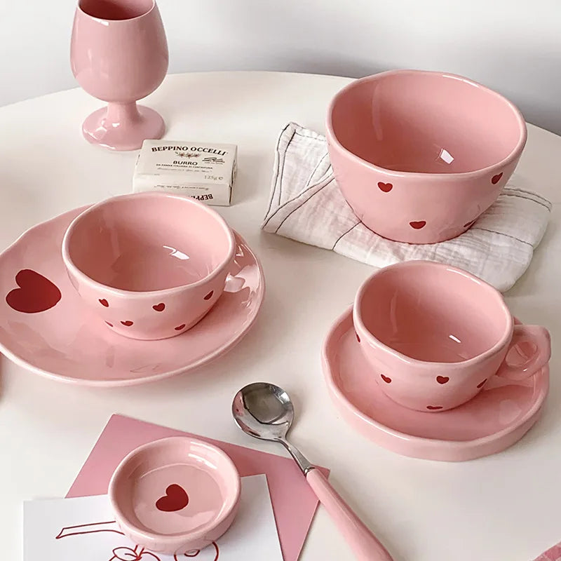 Pink Heart Children's Dinnerware