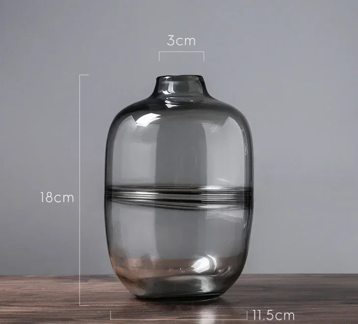 Minimalist Blue Black Glass Vase