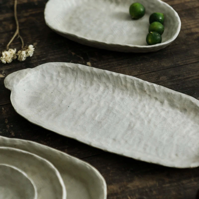 Modern White Textured Dinnerware
