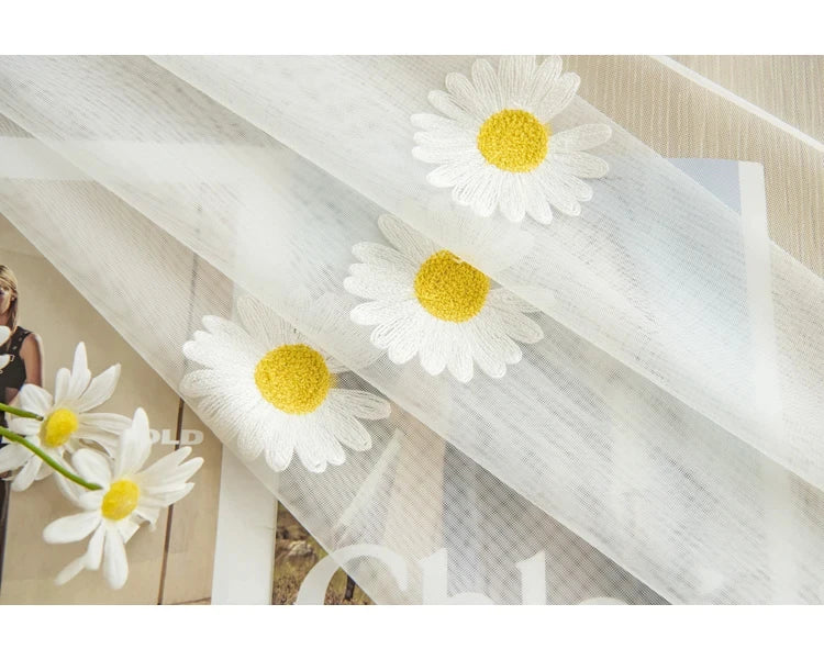 Daisy Embroidery Sheer Curtain