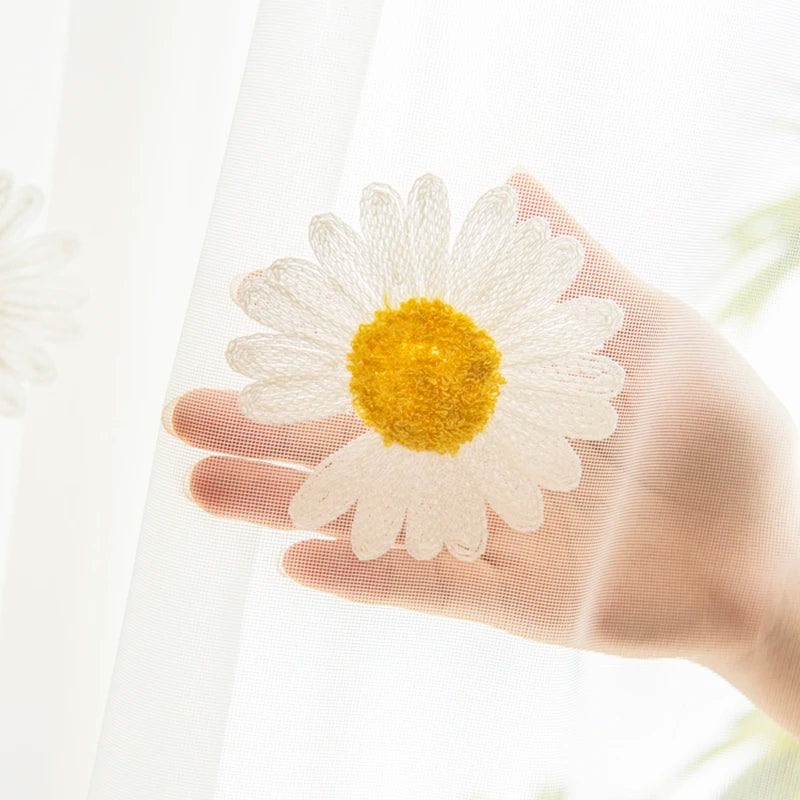Daisy Embroidery Sheer Curtain
