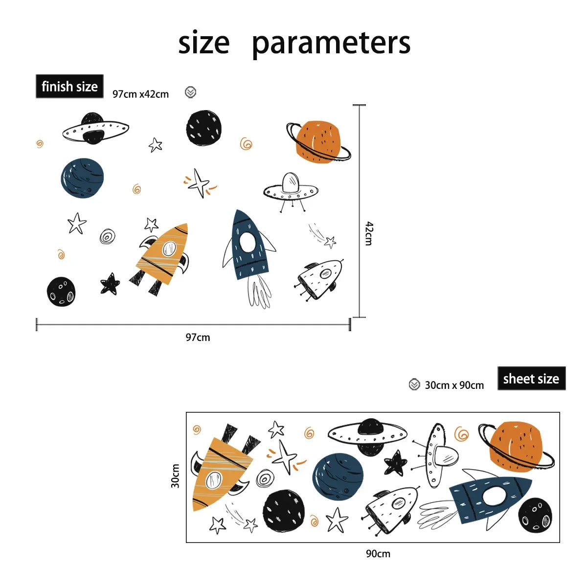 Cartoon Space Wall Stickers