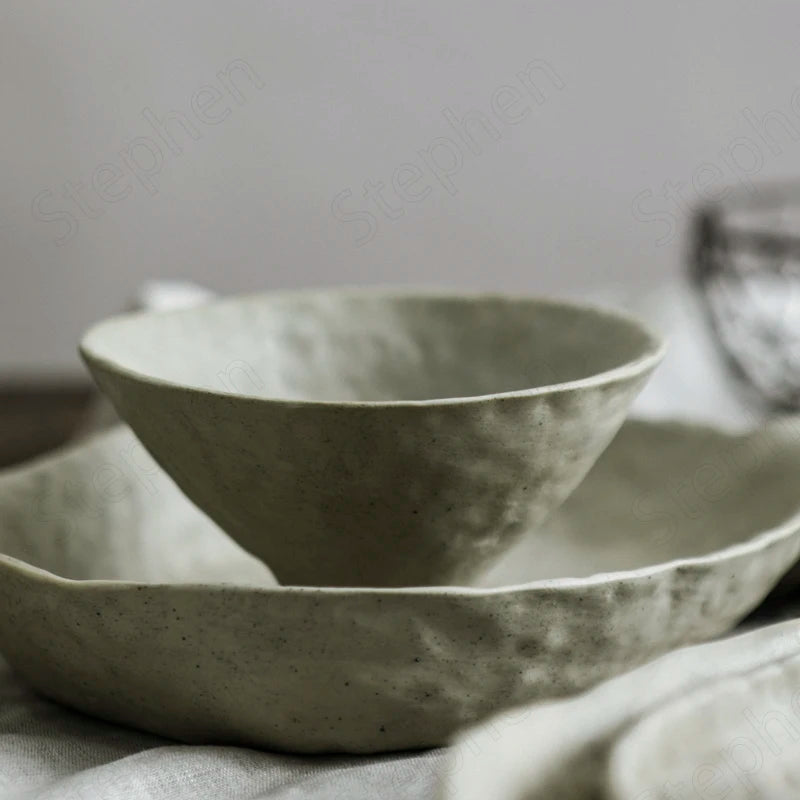 Modern White Textured Dinnerware