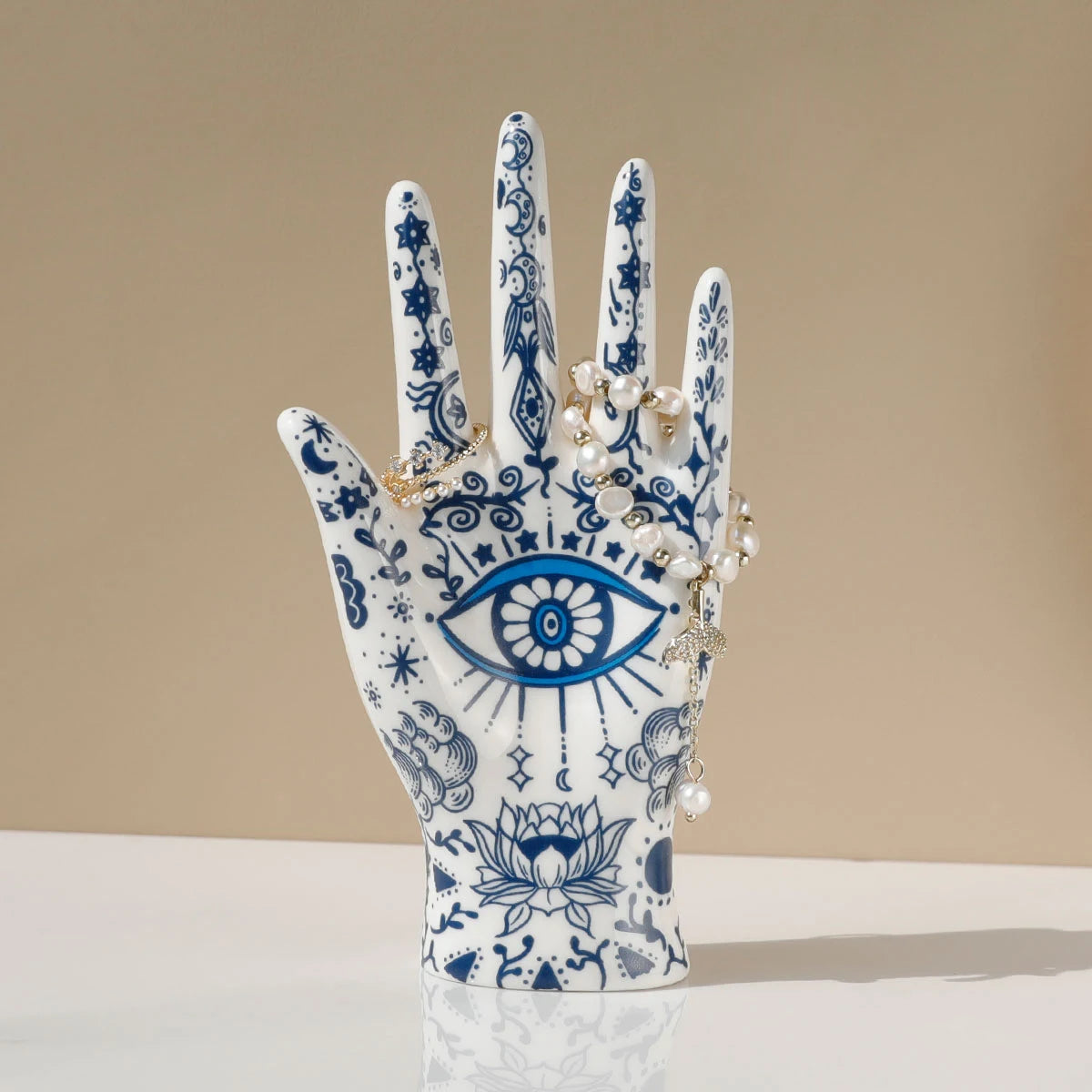 Eye of Fatima Ceramic Jewellery Holder