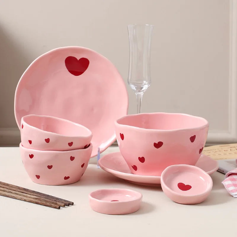 Pink Heart Children's Dinnerware