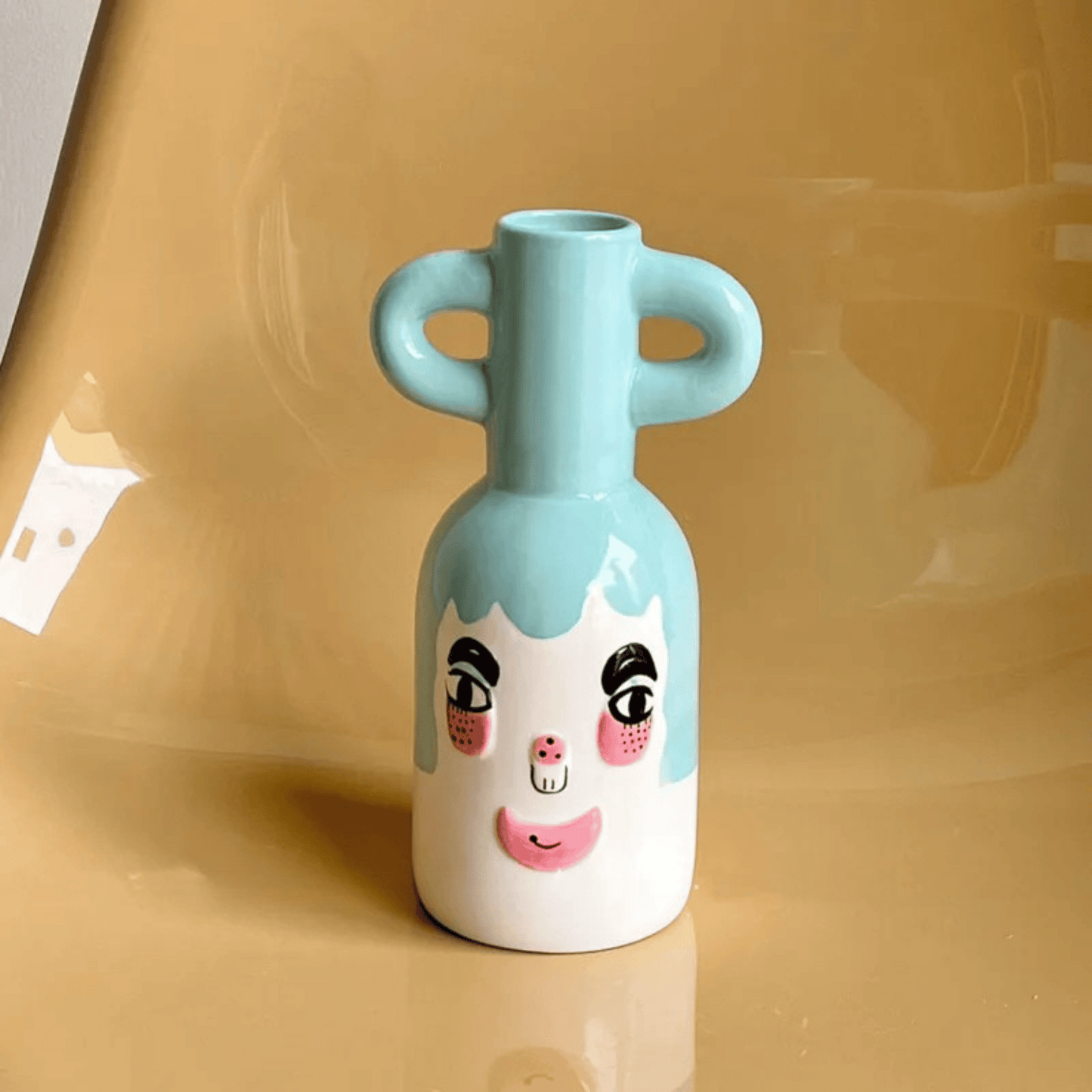 Whimsy Bloom: Artisan Hand-Painted Ceramic Vase