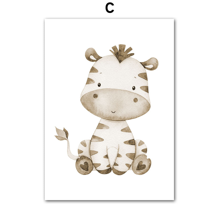Whimsical Watercolour Animal Wall Art