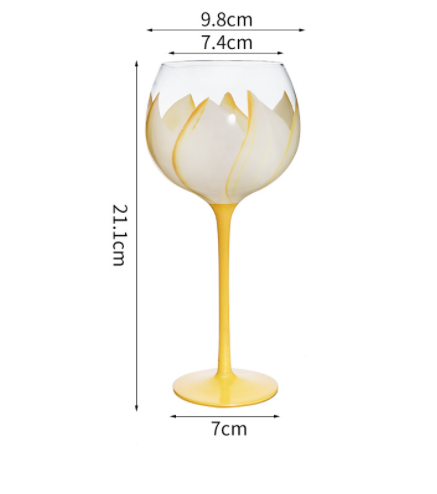 Blooming Vineyard: Hand-Painted Flower Wine Glass Set