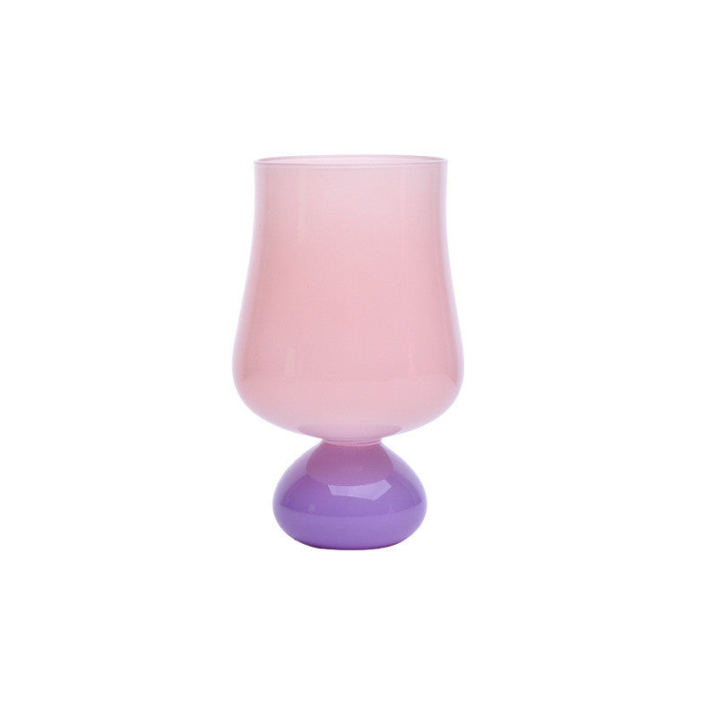 Retro Pastel Coloured Wine Glass