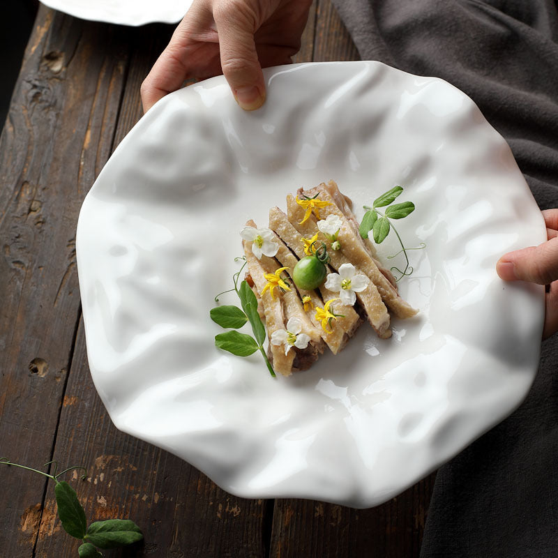 Artisan Aesthetic: White Irregular Ceramic Plates