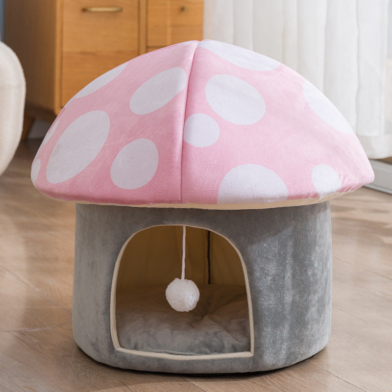 Mushroom Haven Cozy Pet Bed