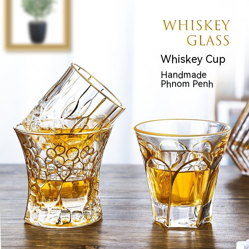 Golden Trim Whiskey Glass