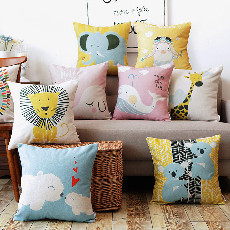 Whimsy Haven: Cute Cartoon Cushion Cases for Children's Room