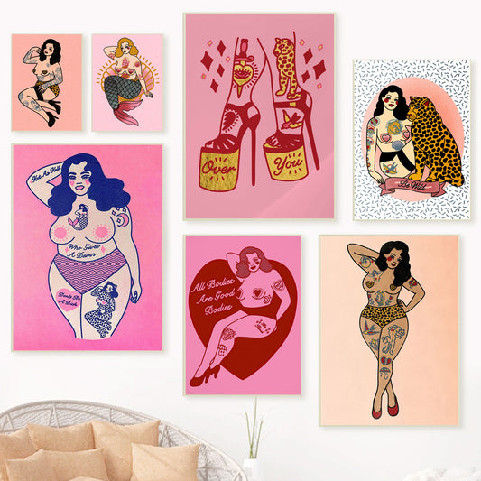 Femme Fatale Nostalgia: Retro Feminist Wall Art