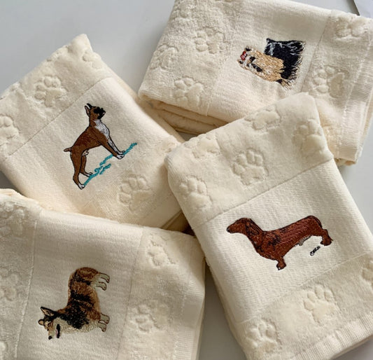 Pawsome: Dog Embroidered Towels