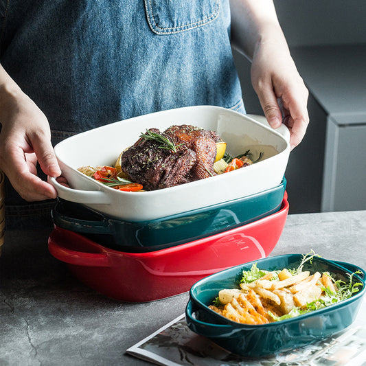 Duo Grip Rectangular Ceramic Baking Dish