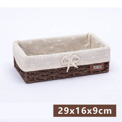 Fabric Desktop Storage Straw Storage Basket