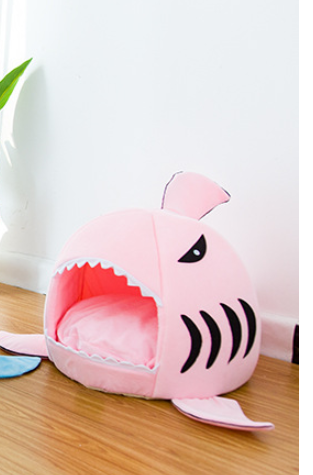 Shark Cozy Haven: Pet Bed for Small Dogs and Cats