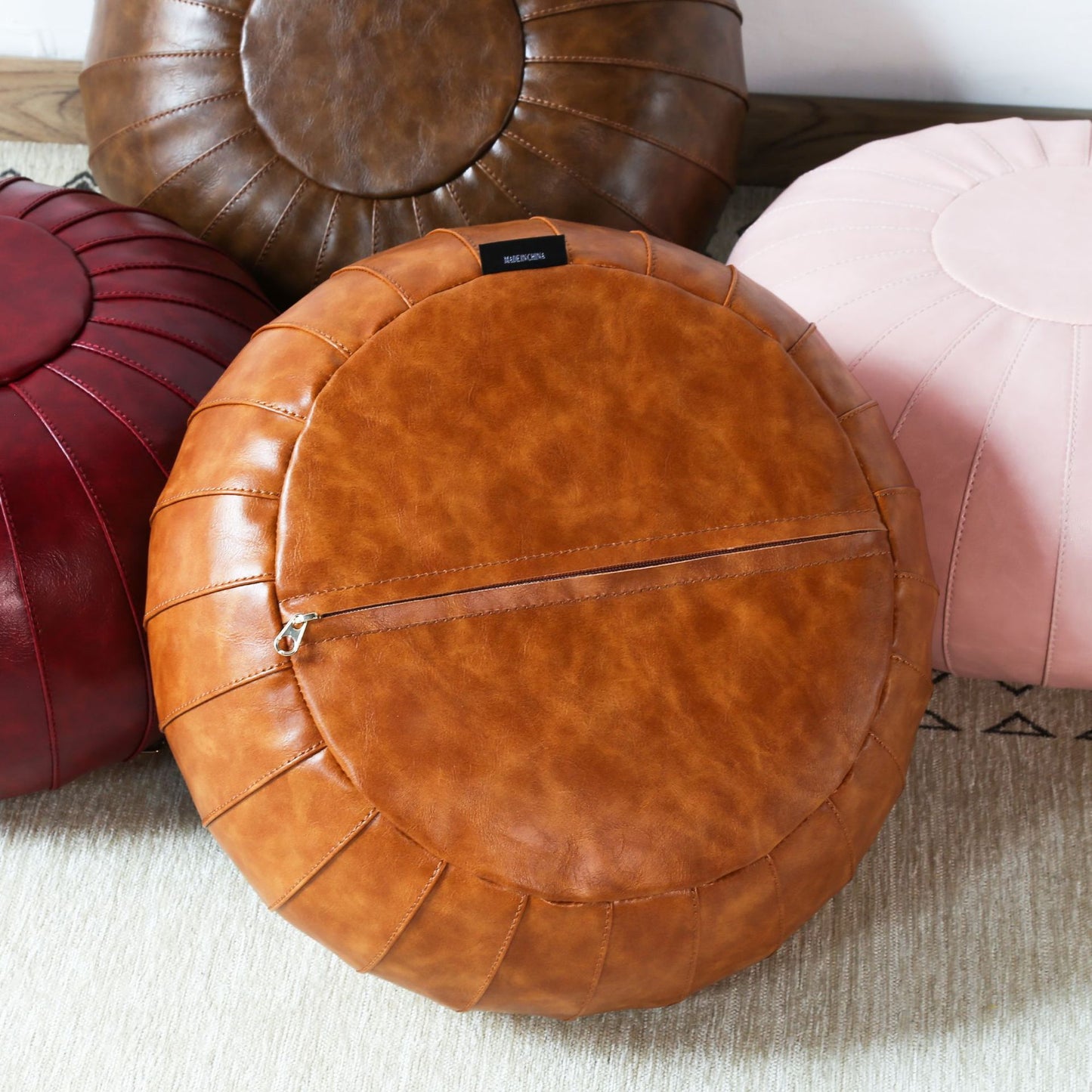 Leather Loungers: Floor Cushions