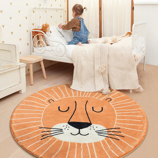 Cute Animal Themed Children Circular Rug