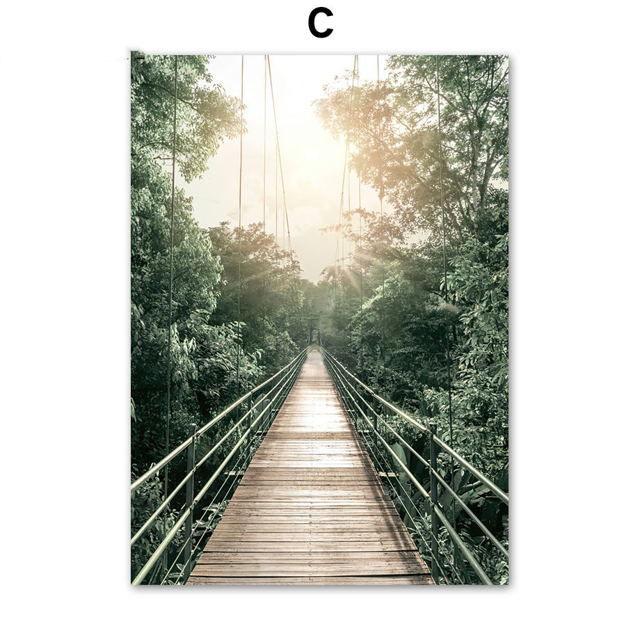 Wildwood Whispers: Jungle and Trees Canvas Wall Art