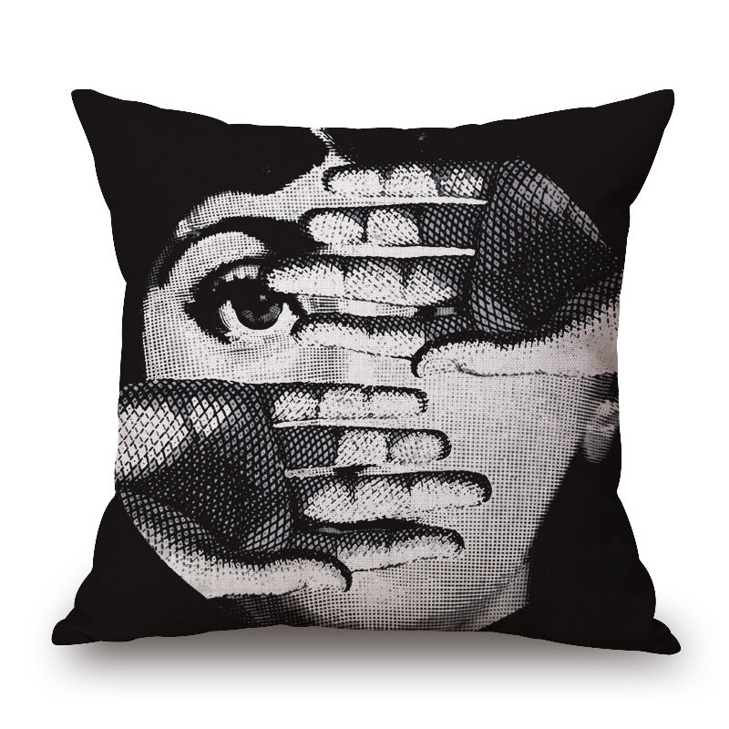 Art Deco Women's Face Cushion Cover